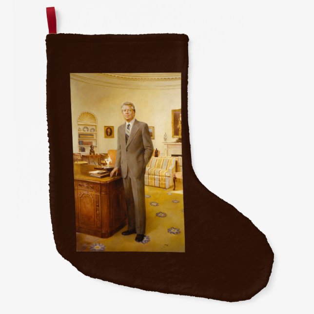 American President James Earl Carter Oval Office Large Christmas Stocking (Front)