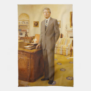 American President James Earl Carter Oval Office Tea Towel