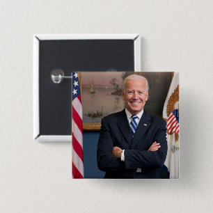 American President Joe Biden as Senator 15 Cm Square Badge