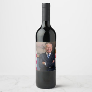 American President Joe Biden as Senator Wine Label
