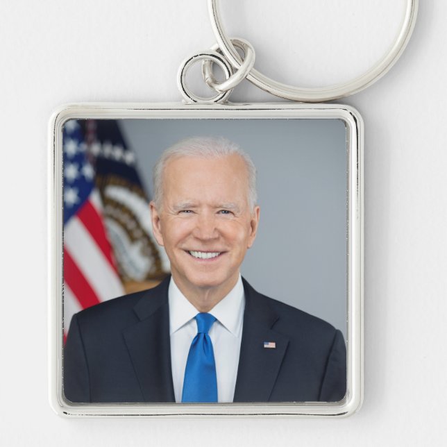 American President Joe Biden White House Photo  Key Ring (Front)
