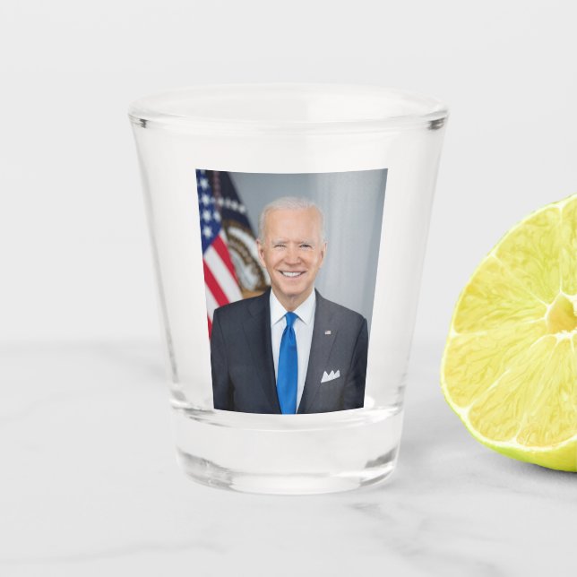American President Joe Biden White House Photo  Shot Glass (Front)