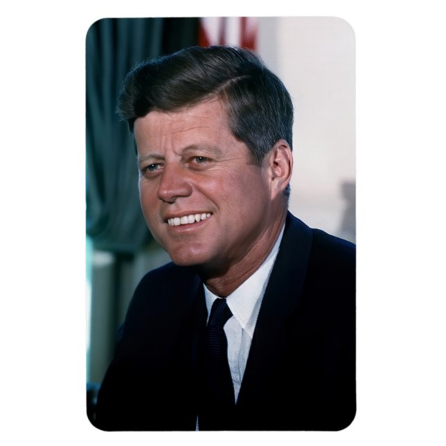 American President John F. Kennedy in Oval Office Magnet (Vertical)