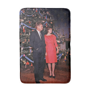 American President John Kennedy Christmas Card Bath Mat