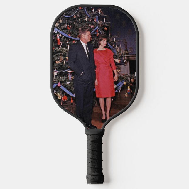 American President John Kennedy Christmas Card Pickleball Paddle (Front)