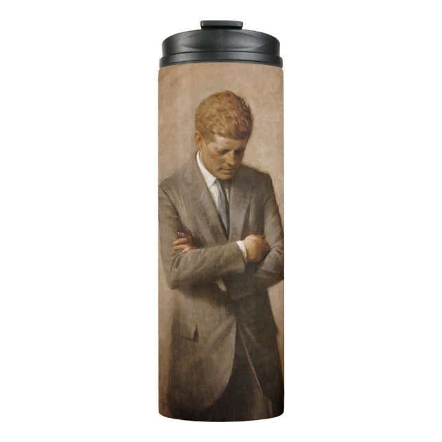 American President John Kennedy Painted Portrait  Thermal Tumbler (Front)