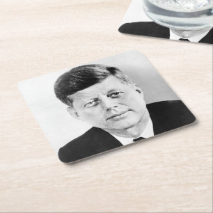 American President John Kennedy Presidential Photo Square Paper Coaster