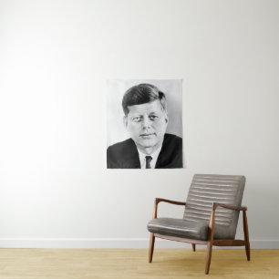 American President John Kennedy Presidential Photo Tapestry