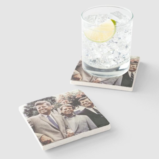 American President John Kennedy & Robert & Ted Stone Coaster (Side)