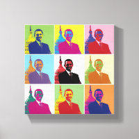 American President Obama Funky Modern Pop Art 8x8