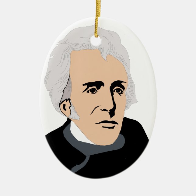 American Presidents: Andrew Jackson  1829 - 1837 Ceramic Tree Decoration (Front)