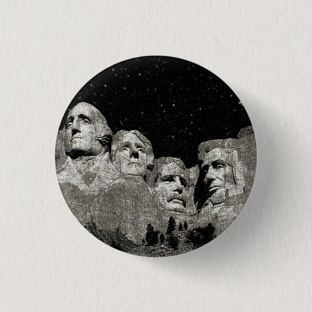 American Presidents Mount Rushmore,   3 Cm Round Badge (Front)