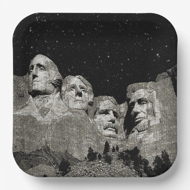American Presidents Mount Rushmore,  Paper Plate (Front)