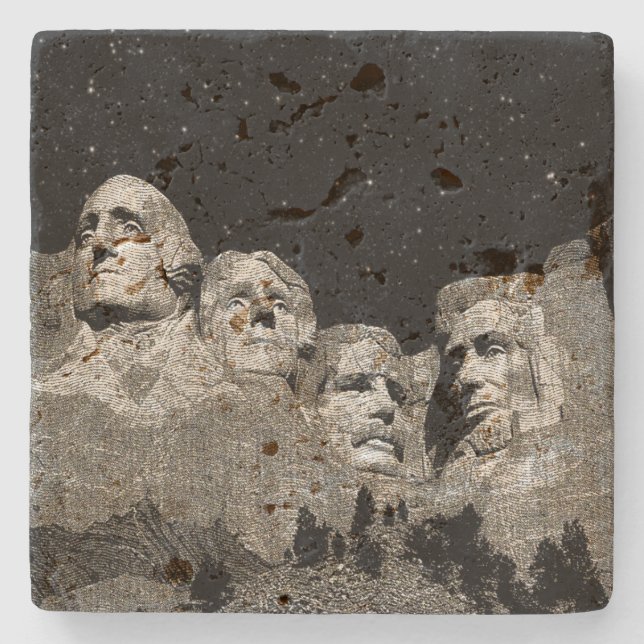 American Presidents Mount Rushmore,  Stone Coaster (Front)