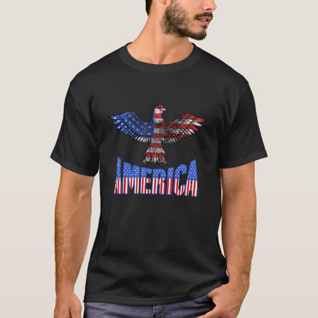 American Pride 4th Of July Eagle Patriotic America T-Shirt (Front)