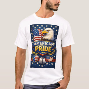 American Pride – Bald Eagle & USA Flag Patriotic T-Shirt