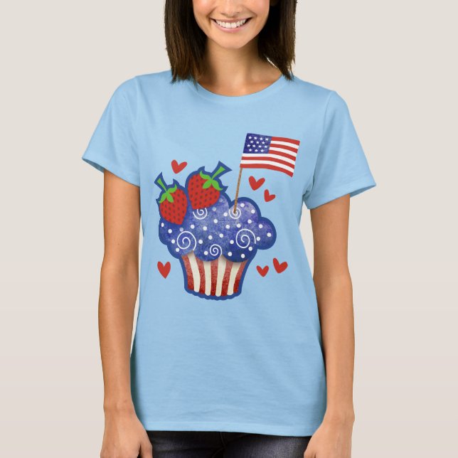 American Pride Cupcake T-Shirt (Front)