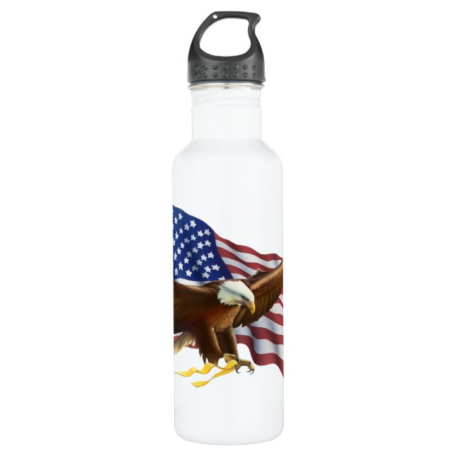 AMERICAN PRIDE EAGLE AND FLAG 710 ML WATER BOTTLE (Front)
