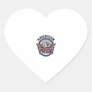 American Pride Eagle Vintage Patriotic Design_1 Heart Sticker