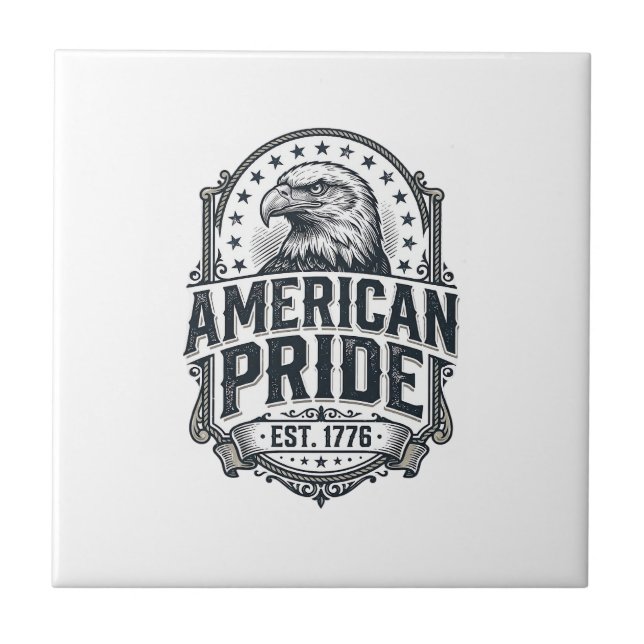 American Pride Eagle Vintage Patriotic Shirt Desig Tile (Front)