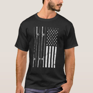 American Pride Fisherman Hobby Fishing Pole Usa Fl T-Shirt