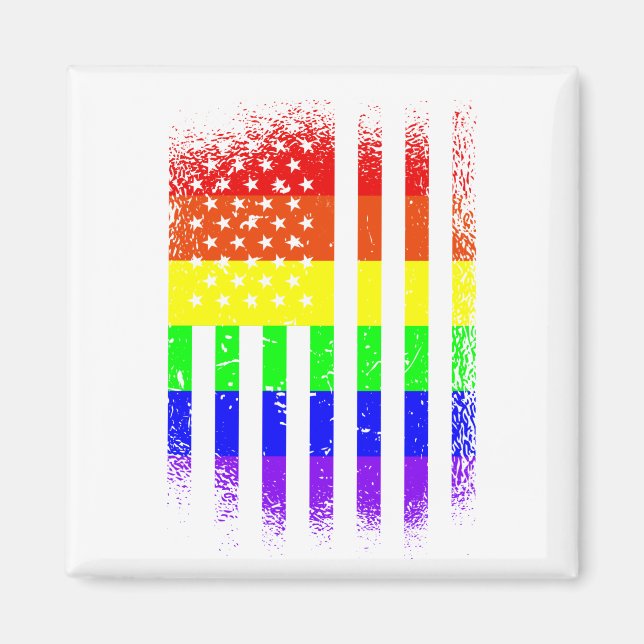 american pride flag rainbow lgbt magnet (Front)