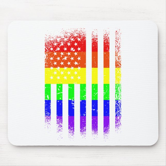 american pride flag rainbow lgbt mouse mat (Front)