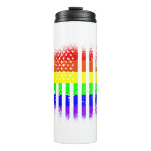 american pride flag rainbow lgbt thermal tumbler