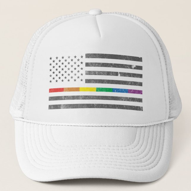 American Pride Flag Trucker Hat (Front)