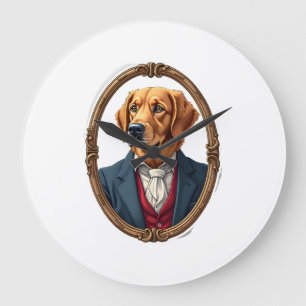 American Pride Golden Retriever Vintage Shirt 4 Large Clock