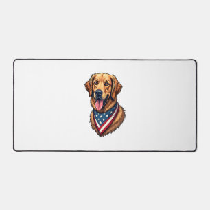 American Pride Golden Retriever Vintage Shirt Desk Mat