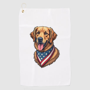 American Pride Golden Retriever Vintage Shirt Golf Towel