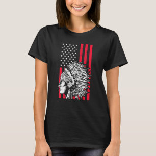 American Pride Headdress Usa Flag Indians Native A T-Shirt