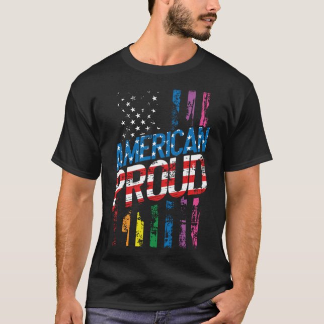 American Pride LGBT Patriot Gay Lesbian Patriotic  T-Shirt (Front)