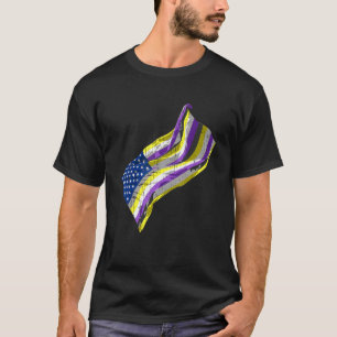 American Pride Lgbt Usa Nonbinary Flag Agender Non T-Shirt