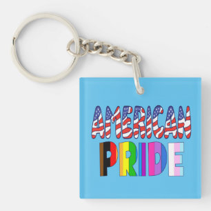 American Pride - LGBTQ+ America Pride Month July 4 Key Ring