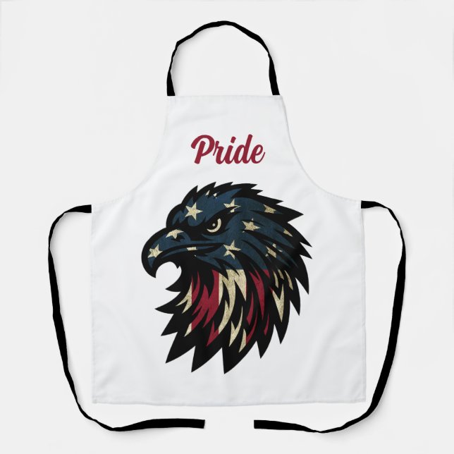 American Pride, Patriotic Red White Blue Eagle Apron (Front)