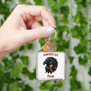 American Pride, Patriotic Red White Blue Eagle Key Ring