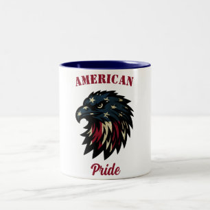 American Pride, Patriotic Red White Blue Eagle Two-Tone Coffee Mug