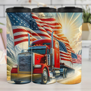 American Pride Red Truck Journey Thermal Tumbler