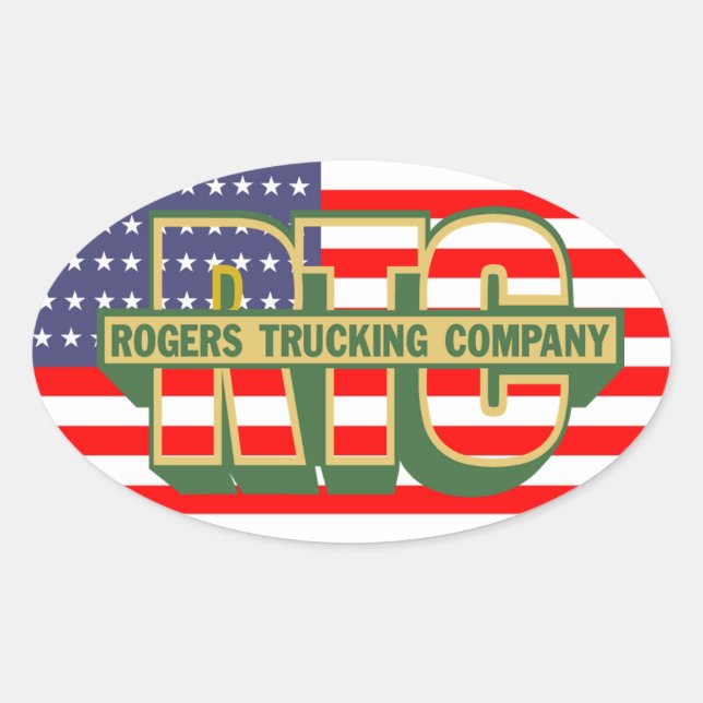 American Pride Rogers Trucking Company Oval Sticker (Front)