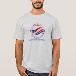 American Pride T-Shirt Red Blue Stars Waving Flag 