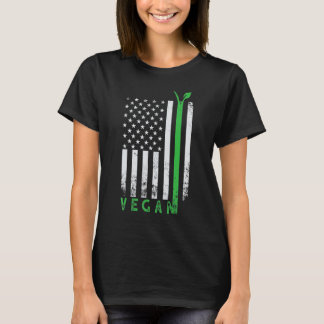 American Pride Usa Flag Animal Rights Activist Veg T-Shirt
