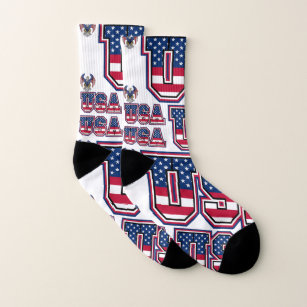American Pride USA Shield Custom All-Over Print Socks