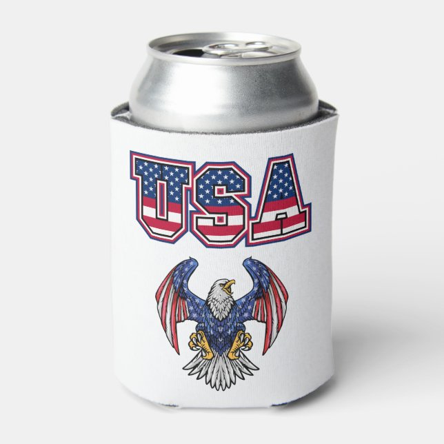 American Pride USA Shield Custom Can Cooler (Can Front)