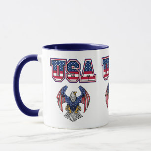 American Pride USA Shield Custom Two-Tone Coffee Mug