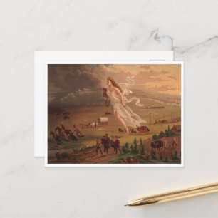 American progress, John Gast 1872  Postcard