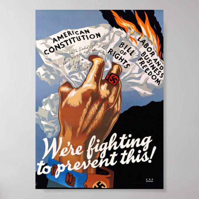 American Propaganda Against Nazism Poster (Front)