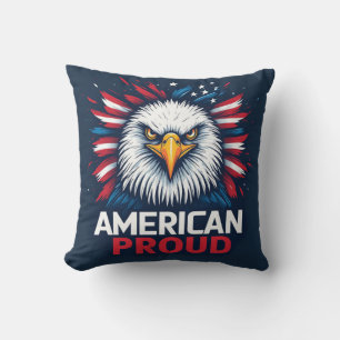American Proud USA Flag Patriotic Gift Cushion