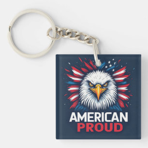 American Proud USA Flag Patriotic Gift Key Ring